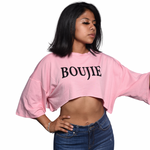 The Boujie Crew Neck Crop Top Pink