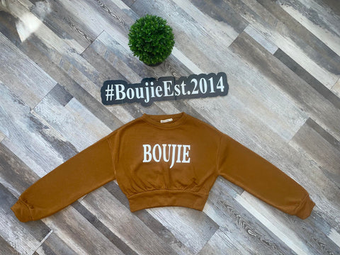 The Boujie Cropped Sweatshirt Brown